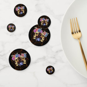 Skull with Roses, Skeleton Halloween Party Confetti