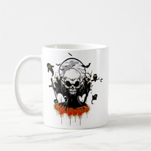 Skull with sharp, menacing teeth coffee mug