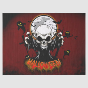 Skull with sharp, menacing teeth tissue paper