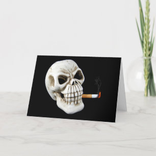 Skull with Smoking Cigarette Card