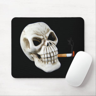Skull with Smoking Cigarette  Mouse Mat