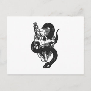 Skull With Snake Postcard