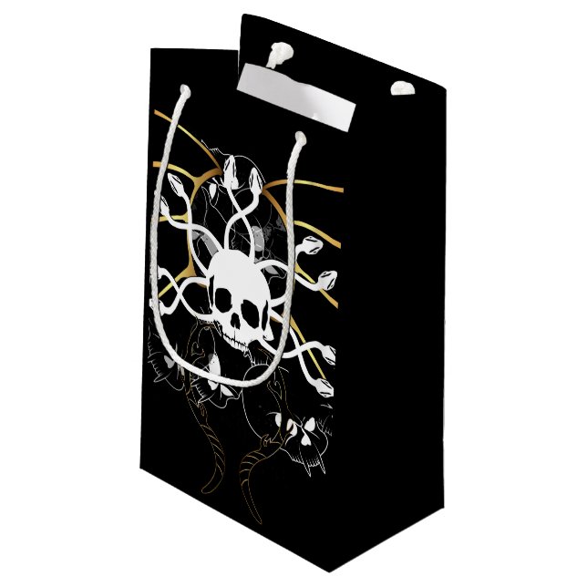 Skull with snakes small gift bag (Back Angled)