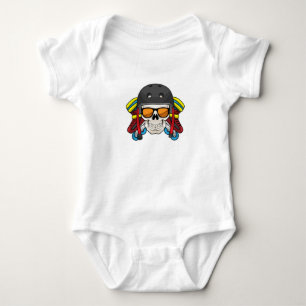 Skull with Sunglasses & Inline skates Baby Bodysuit