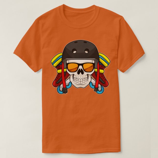 Skull with Sunglasses Inline skates T-Shirt (Design Front)