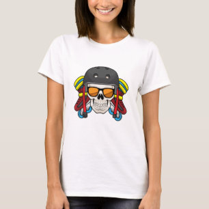 Skull with Sunglasses & Inline skates T-Shirt