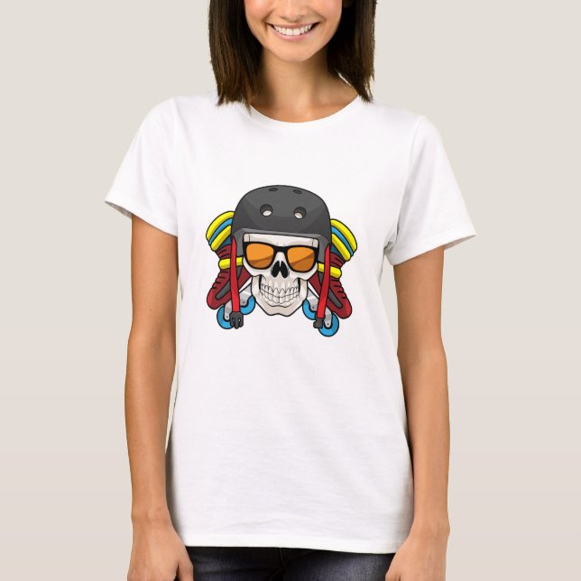 Skull with Sunglasses & Inline skates T-Shirt (Front)
