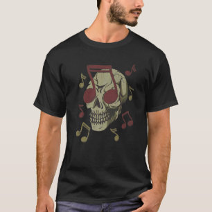 Skull With Sunglasses Shaped Like A Note 2 T-Shirt