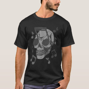 Skull with Sunglasses Shaped Like a Note T-Shirt