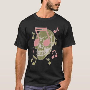 Skull With Sunglasses Shaped Like A Note T-Shirt
