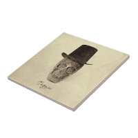 Skull With Top Hat Gothic Vintage Sepia Texture