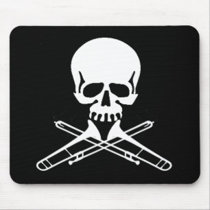 Skull with Trombones as Crossbones Mouse Mat