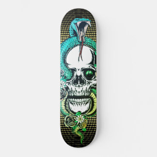Skull with Viper Skateboard