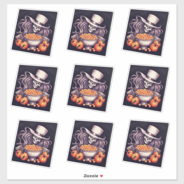 Skull with White hat and pumpkins big grin (Sheet)