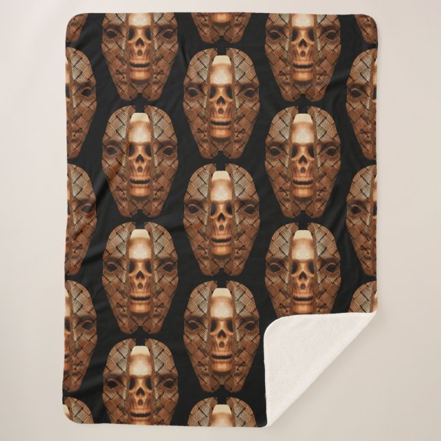 Skull Within: Unveiling Inner Complexity Sherpa Blanket (Front)