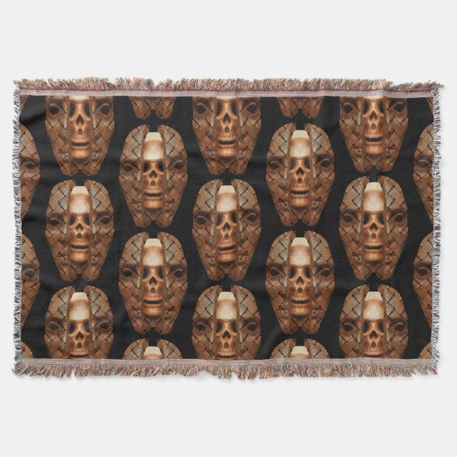 Skull Within: Unveiling Inner Complexity Throw Blanket (Front)