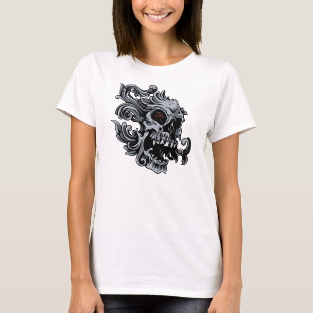 Skull Women's Bella Flowy Long Sleeve T-Shirt (Front)
