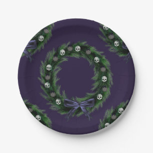Skull Wreath Paper Plate