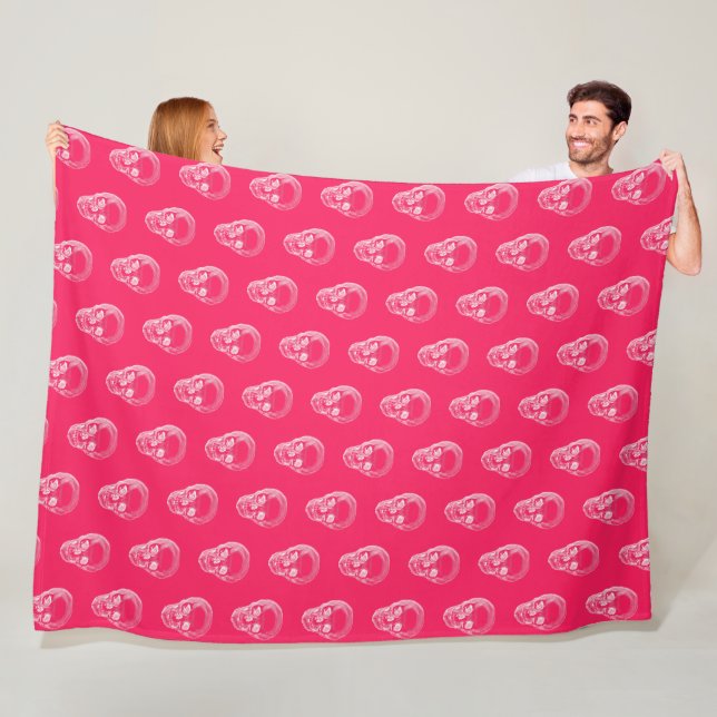 Skull Xray Pink Fleece Blanket (In Situ)
