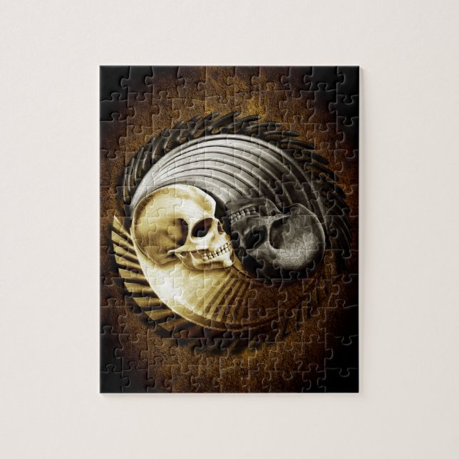 Skull Yin Yang Jigsaw Puzzle (Vertical)