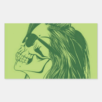 SkullGirl Rectangular Sticker