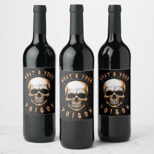Skullington Illustration Wine Label
