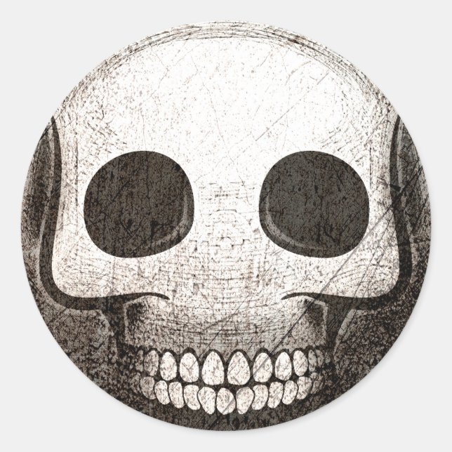 Skullmoji Vintage Round Sticker (Front)