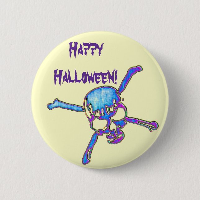 Skulls 6 6 cm round badge (Front)