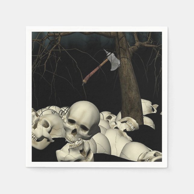 Skulls and Axe Napkin (Front)