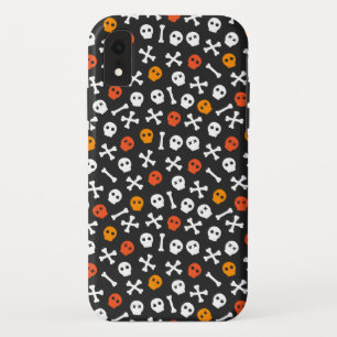 Skulls and Bones Halloween Pattern iPhone XR Case