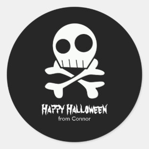 Skulls and Bones Kids Halloween Classic Round Sticker