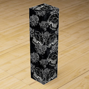 Skulls and Chalk Roses   Gothic Glam Funky Grunge Wine Box