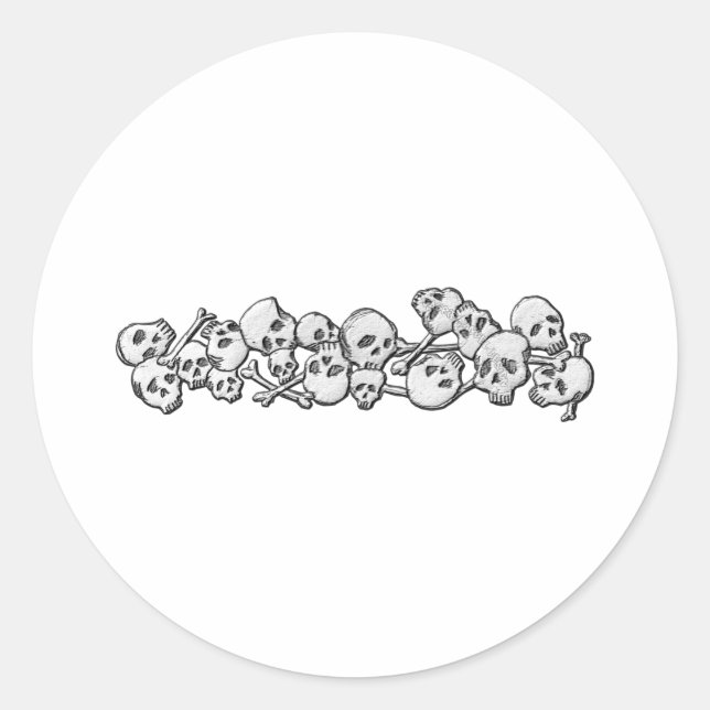 Skulls and Cross Bones Classic Round Sticker (Front)
