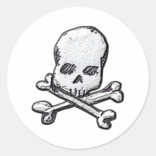 Skulls and Cross Bones Classic Round Sticker