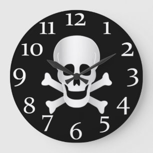 Skulls And Crossbones Large Clock
