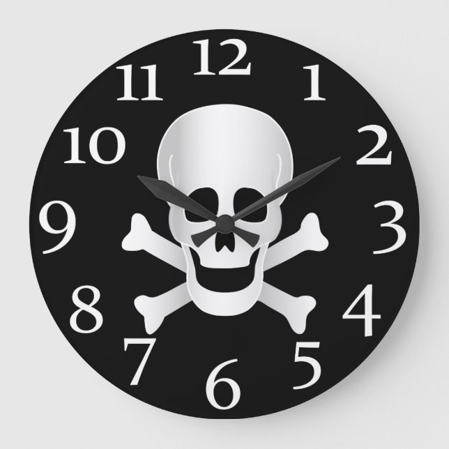 Skulls And Crossbones Large Clock (Front)