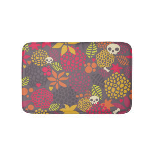 Skulls and flowers. bath mat