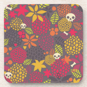 Skulls and flowers. coaster