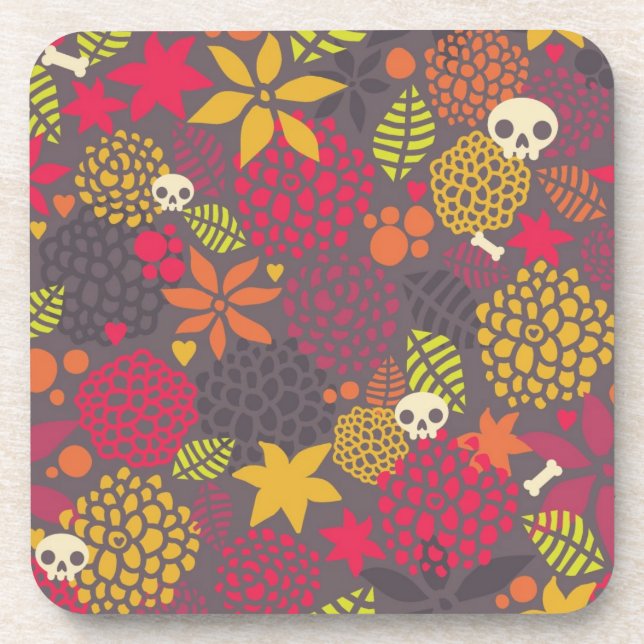 Skulls and flowers. coaster (Front)