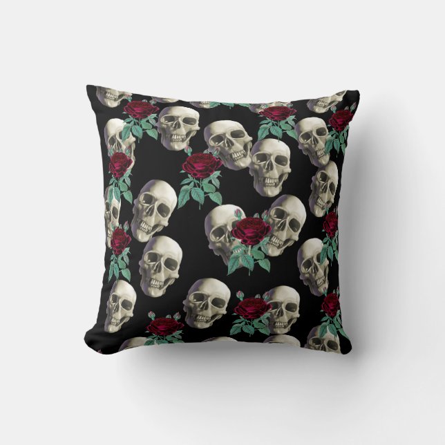 Skulls and Flowers Cushion (Front)