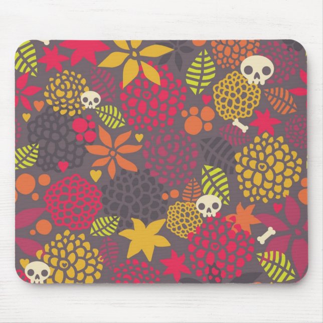 Skulls and flowers. mouse mat (Front)