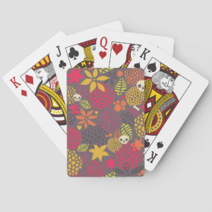 Skulls and flowers. playing cards