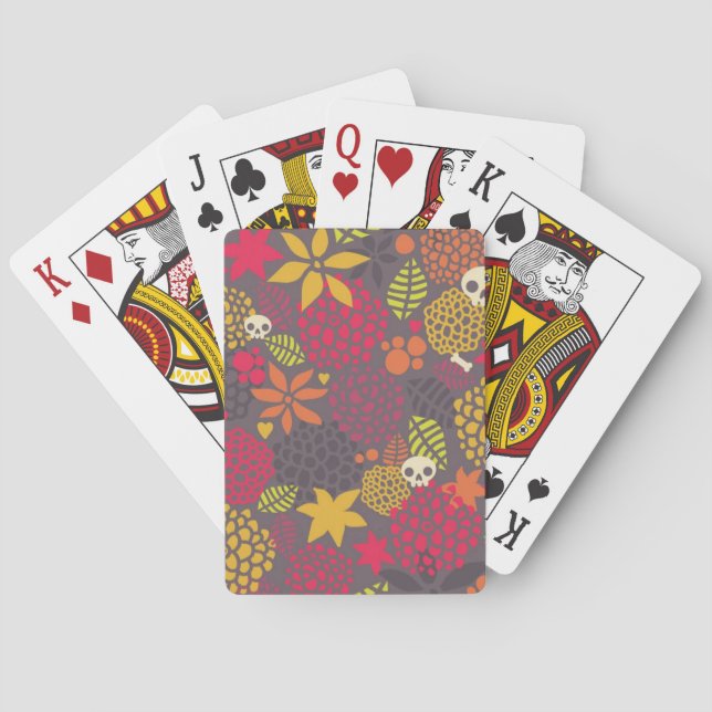 Skulls and flowers. playing cards (Back)