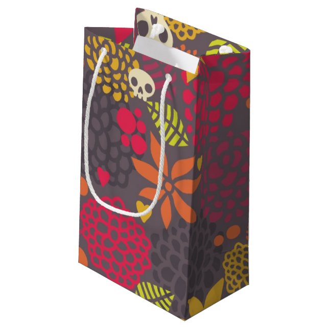 Skulls and flowers. small gift bag (Back Angled)
