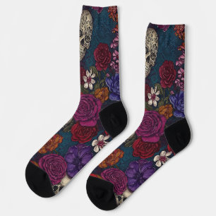 Skulls and Flowers Socks