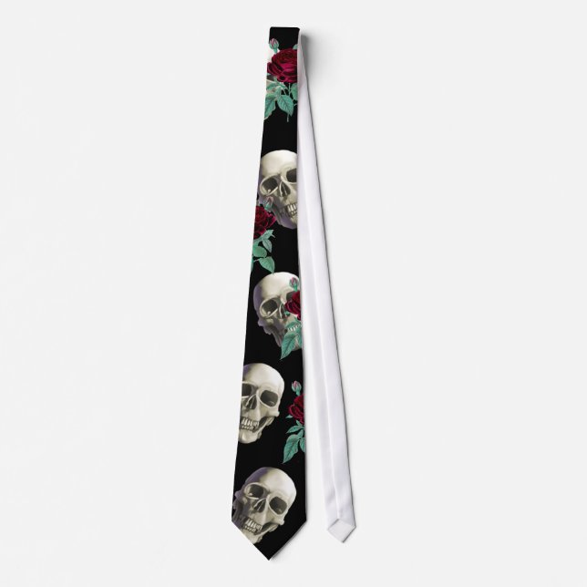 Skulls and Flowers Tie (Front)