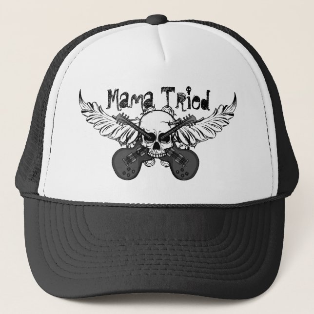 Skulls and Guitars Hat "Mama Tried" (Front)