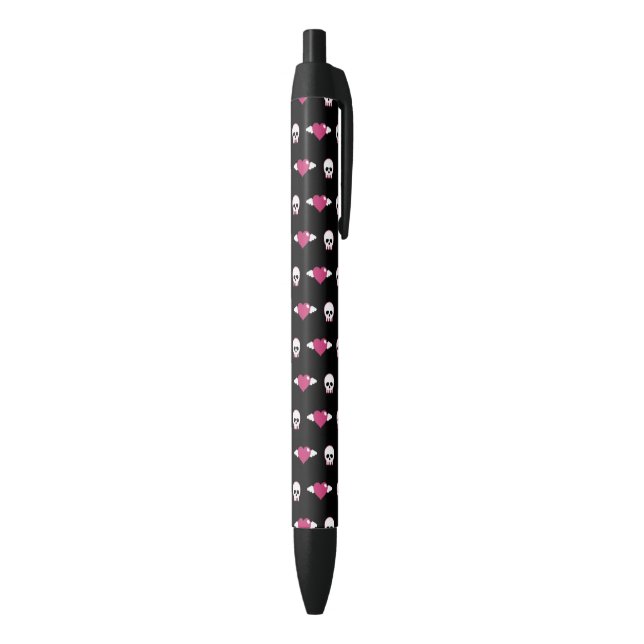 Skulls and hearts black ink pen (Bottom (Vertical))