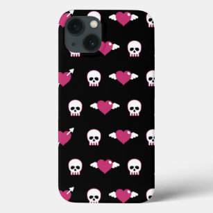 Skulls and hearts iPhone 13 case