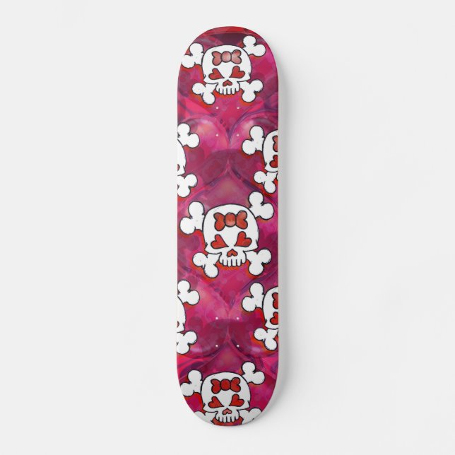 Skulls and Hearts Girl Skateboard (Front)